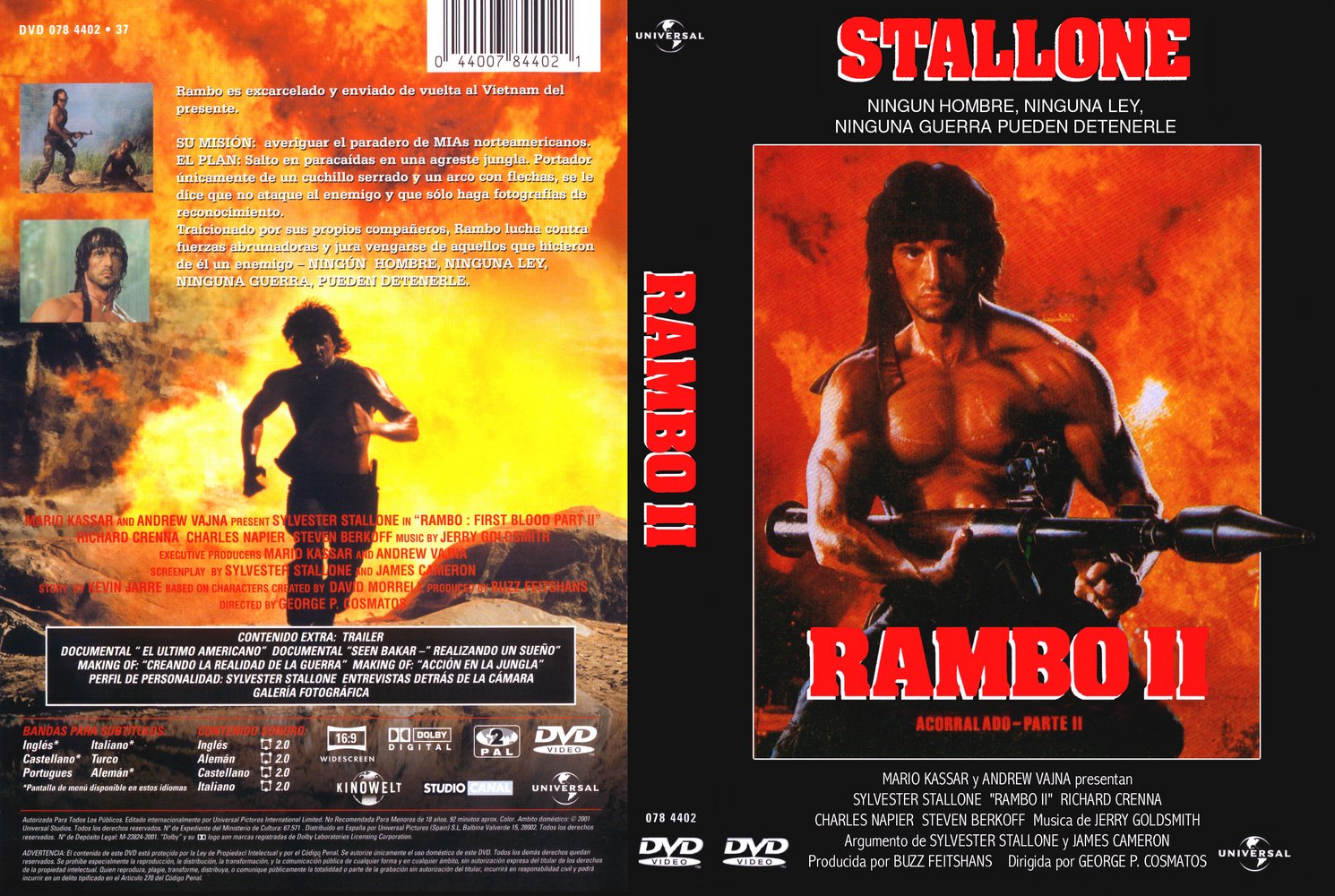 Big Poster Filme Rambo 2 LO003 Tamanho 90x60 cm