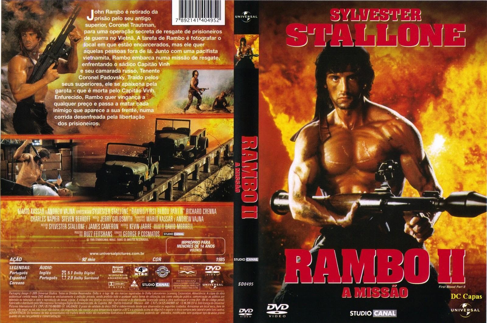 Big Poster Filme Rambo 2 LO001 Tamanho 90x60 cm